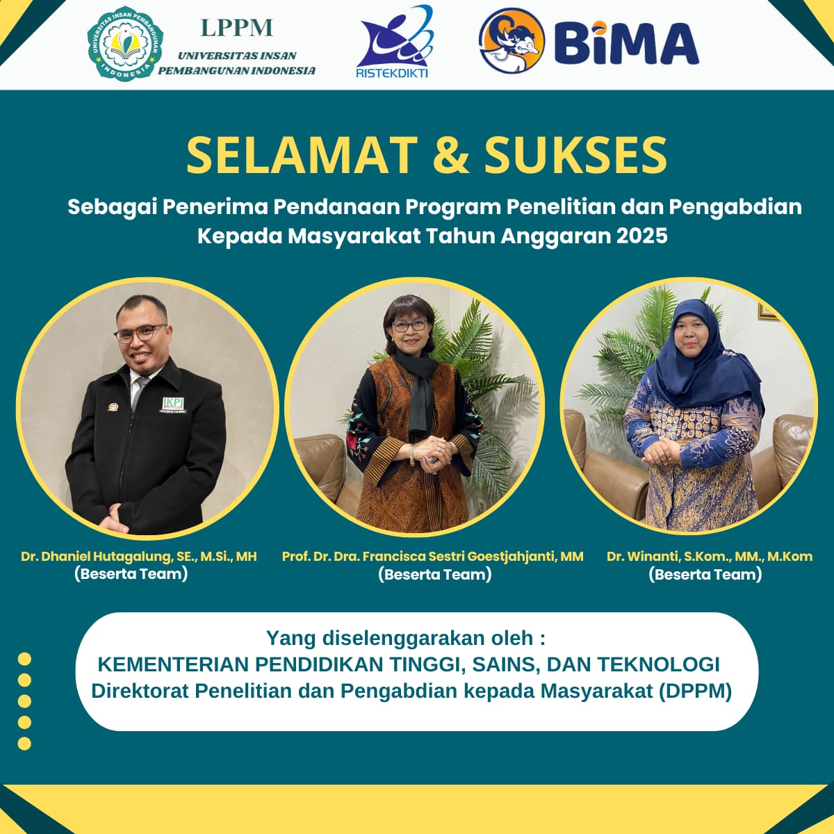 Penetapan Penerima Pendanaan Program Penelitian Tahun Anggaran 2025